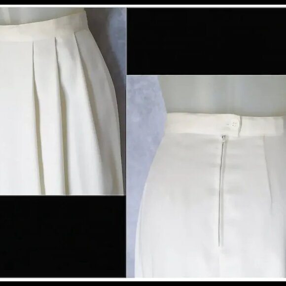 White Midi Skirt Suit Vintage 70s with Short Waiter Jacket Versatile Separates - Picture 9 of 15